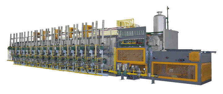 конвейерная печь для светлой цементации и закалки с газовой системой нагрева