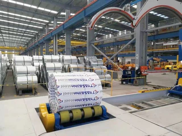 Линия упаковки широких стальных и алюминиевых рулонов