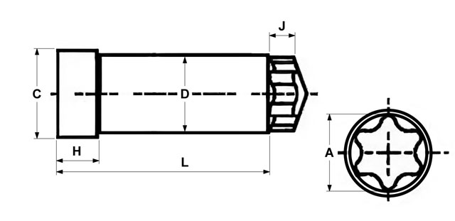 чертёж карбидного пуансона TORX марки RG-1001